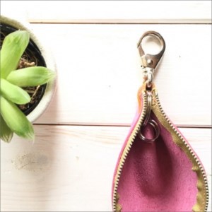 バナナキーケース 牛革ケース ピンク