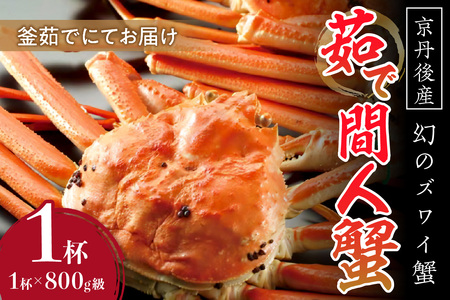 【幻のズワイ蟹】京丹後産 茹で間人蟹 鮮度抜群、釜茹でにてお届け！！ 800g級×1杯