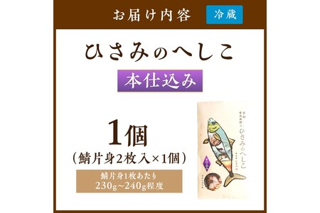 ひさみのへしこ【本仕込み】 (片身2枚入)
