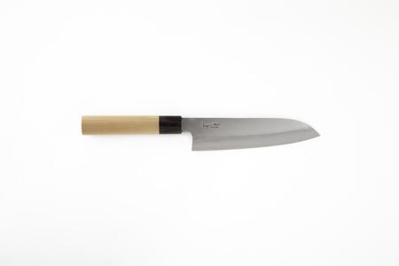 【京都 食道具竹上】 家庭用包丁と砥石セット （三徳&中砥石#800 万能使い用 和型三層タイプ） 食道具竹上 鋼 ステンレス 青紙スーパー 鋼包丁 和包丁 文化包丁 日本製 高級 切れる キッチン用品 キッチン さんとくほうちょう ナイフ 雑貨 日用品 