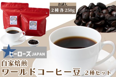 ワールドコーヒー豆2種セット ヒーローズブレンド・エチオピア[高島屋選定品］京都府南丹市 ヒーローズJAPAN 015N481-1 