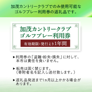 加茂カントリークラブゴルフプレー利用券（9,000円相当）017-02