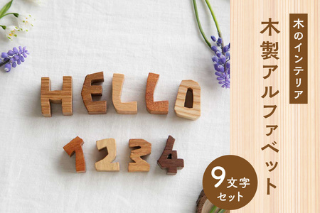木製アルファベット　9文字セット 003-23-A2