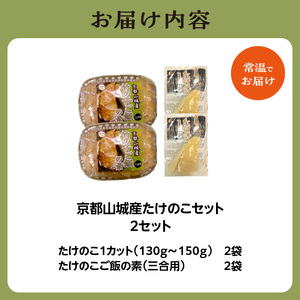 京都山城産 たけのこセット (カット、ご飯の素) 竹の子 竹の子カット 国産 京都山城産 無添加 たけのこ たけのこカット たけのこごはん 竹の子ごはんの素 ごはんの素 京都 木津川 035-01