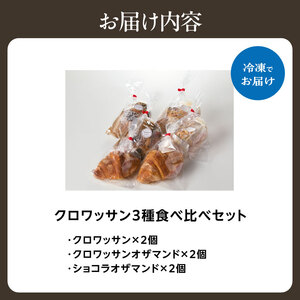 クロワッサン食べ比べ3種セット（クロワッサン2個・クロワッサンオザマンド2個・ショコラ・オザマンド2個）065-14