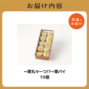 【御菓子司 長盛堂】 ～栗丸々一つ!?～栗パイ[10個入] 栗の甘露煮 栗パイ 栗丸ごと一つ パイ生地 つぶあん 洋風 和菓子 わがし  009-01