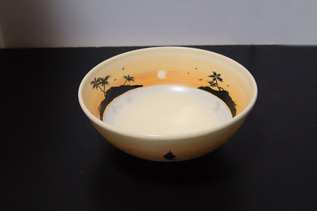 【清水焼】京絵付け平茶碗（南国）【192】