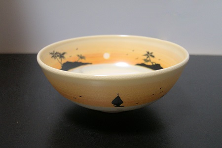 【清水焼】京絵付け平茶碗（南国）【192】