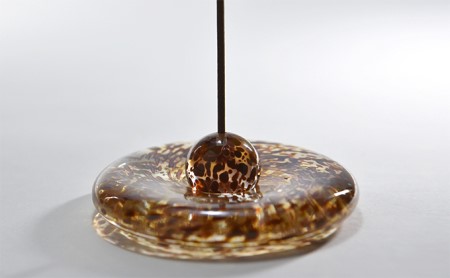 玉模様ガラスお香立て　ゴールド〈ガラス インテリア 小物 お香立て 工芸品 民芸品 雑貨〉 日用品 