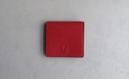 【坂田典子の革小物】てのひらサイズの革のコインケース 赤