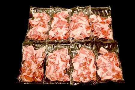 【京丹波高原豚】 豚肉こま切れ 2kg  250g×8パック【 豚こま 細切れ 】 [011TN001]　