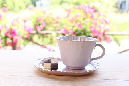 京丹波町の窯元「工房瑞穂」特製のコーヒーカップ＋ソーサー　ペアセット [028MG001]