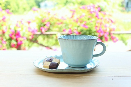 京丹波町の窯元「工房瑞穂」特製のコーヒーカップ＋ソーサー　ペアセット [028MG001]