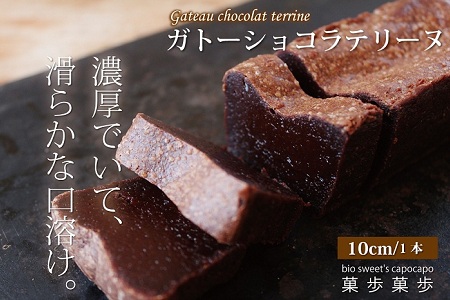 濃厚ガトーショコラテリーヌ　オーガニックチョコレート使用　京丹波のこだわりスイーツ工房「菓歩菓歩」手作り（1本10cm　約180g）　[012NA010]