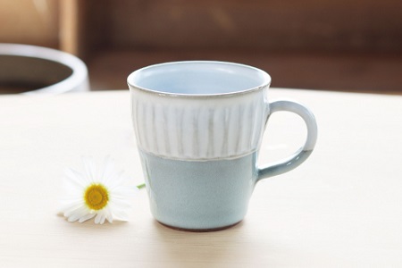 京丹波町の窯元「工房瑞穂」ソギペアマグカップ　[020MG001]