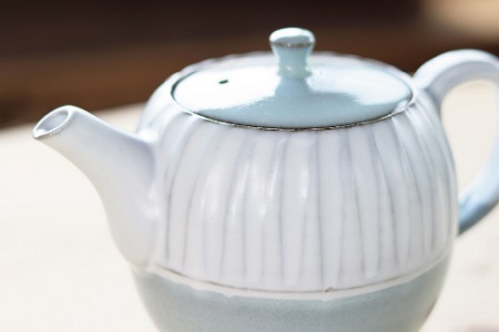 京丹波町の窯元「工房瑞穂」ソギポット（青）[025MG001]