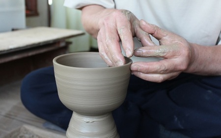 京丹波町の窯元「工房瑞穂」窯変釉片口酒器セット（白）[035MG001