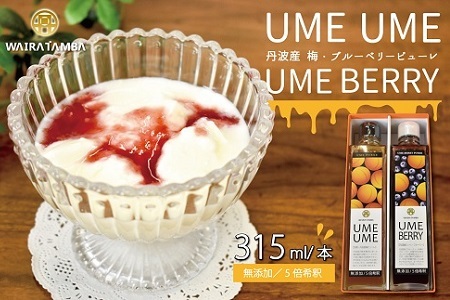 UMEUME（梅）・UMEBERRY（梅ベリー） 丹波・梅ピューレ 京都 丹波 完熟梅 無添加 5倍希釈 315ml [014WT001]