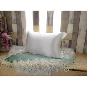 【シルクの枕カバー】×10枚 ひもで結ぶタイプ フリーサイズで大きな枕にも対応 白 無添加ヘアケアに【1631534】