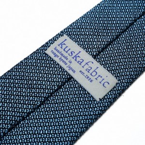 【手織りネクタイ】サックスブルー　kuska fabricのフレスコタイ 贈り物、父の日等にも【1080335】