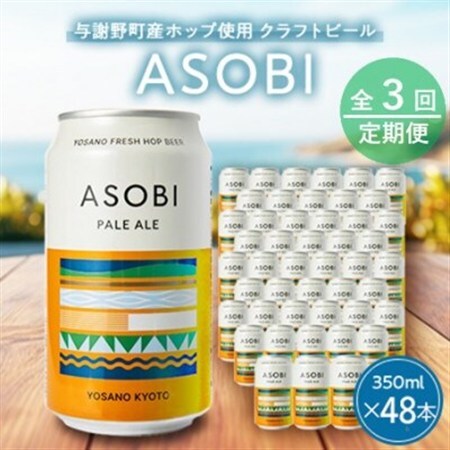【毎月定期便】【与謝野町産ホップ使用】ASOBI(アソビ)350ml×48本　ペールエール全3回【4079237】