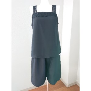 【丹後シルク】キャミソール・ペティコート黒(飾りシルクレース)Mサイズ_装飾品・工芸品 女性・レディース 洋服 _【1238446】