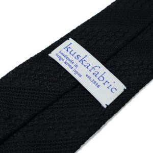 【手織りネクタイ】ブラック　kuska fabricの丹後ジャカードタイ 贈り物、父の日等にも【1257563】