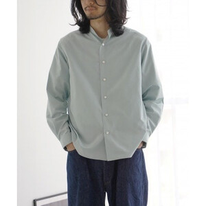 Kinudian オフィサーシルクシャツ サックス フリーサイズ シルク100% ユニセックス_装飾品・工芸品 女性・レディース 洋服 装飾品・工芸品 男性・メンズ 洋服 _【1313175】