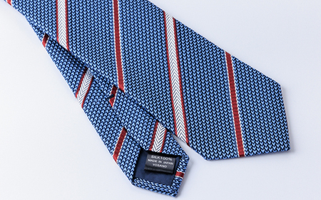 シルク100% たけとらのフレスコネクタイ サックス・えんじ・白 ふるさと納税限定 父の日・贈答用に_装飾品・工芸品 ネクタイ・ベルト 服飾小物 _【1365660】