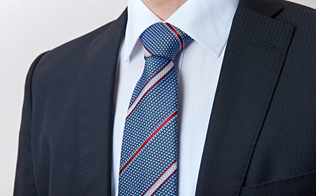 シルク100% たけとらのフレスコネクタイ サックス・えんじ・白 ふるさと納税限定 父の日・贈答用に_装飾品・工芸品 ネクタイ・ベルト 服飾小物 _【1365660】