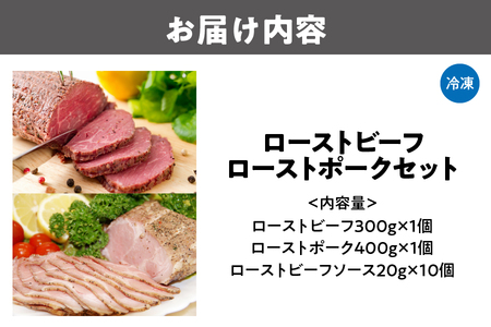 【アスモトレーディング】ローストビーフ300gローストポーク400g セット_OS090-0007