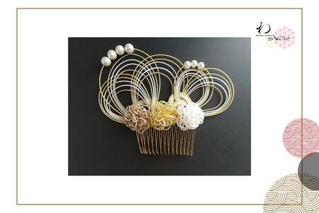【 JPWA-BI® 】水引細工の髪飾り(マム)_OS105-0001