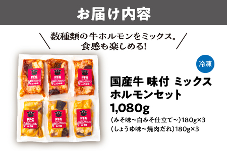 【PFC】大阪精肉卸直送 国産牛味付ミックスホルモンセット_OS170-0002