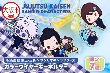 呪術廻戦 懐玉・玉折 × サンリオキャラクターズ カラーワイヤーキーホルダー 限定7種(五条悟 シナモロール・夏油傑 ルロロマニック・家入硝子 ハンギョドン・七海建人 ポムポムプリン・ 灰原雄 コロコロクリリン・天内理子 こぎみゅん・伏黒甚爾 バッドばつ丸)_OS097-0009