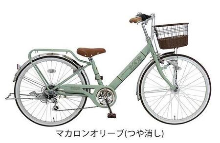 ヱビス自転車　子供自転車　エッセ24インチ　シマノ製外装6段変速　マカロンオリーブ