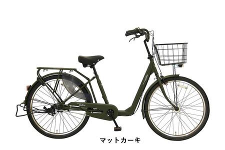 ヱビス自転車　 セデオ26 26インチ シマノ製内装3段変速　電動なし（低床式フレーム 安定感 LEDオートライト 幼児2人同乗認定）【マットカーキ】