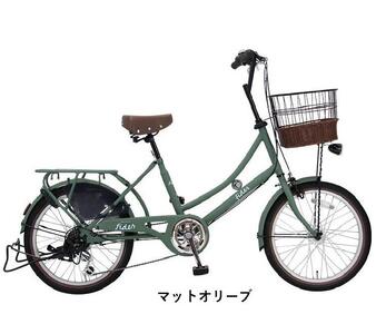 ヱビス自転車　 フィデース 20インチ小径自転車 シマノ製外装6段変速（レトロ感 シマノ製ローラーブレーキ LEDオートライト）【マットオリーブ】