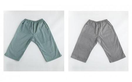 角野晒染 和晒ガーゼステテコ ストライプ グレー Lサイズ