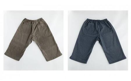 角野晒染 和晒ガーゼステテコ ストライプ グレー Lサイズ