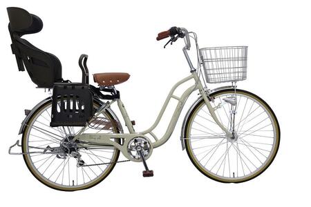 ヱビス自転車 子供乗せ自転車 24インチ ポニーテール246R シマノ製外装6段変速　電動なし（シマノ製ローラーブレーキ LEDオートライト）【本体ミルクコーヒー/子乗せブラウン】