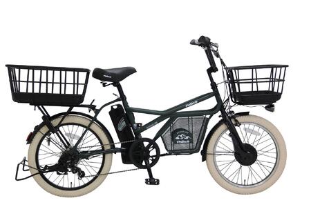 ヱビス自転車 ミニベロカーゴ電動アシスト自転車 GRC-515L-Cib シマノ製外装7段変速【マットオリーブ】