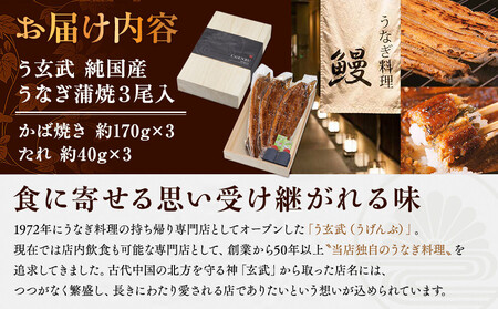 う玄武「純国産うなぎ蒲焼」3尾入