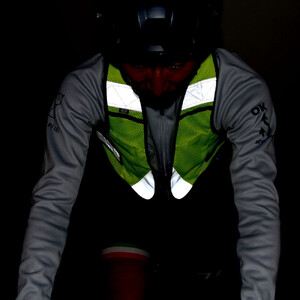 R250 サイクル反射ベスト  ポケット付きロング フリーサイズ  ネオンイエロー