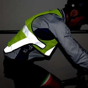 R250 サイクル反射ベスト  ポケット付きロング フリーサイズ  ネオンイエロー