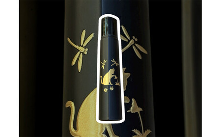 極上 安来青鋼1号 三徳万能包丁 花とねこ<和風レトロモダン> 木製ハンドル