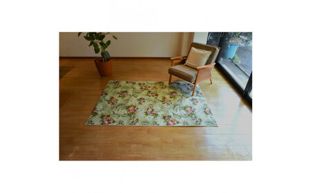 クラシックフラワーラグ88×176 〈グリーン〉