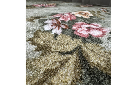 クラシックフラワーラグ88×176 〈グリーン〉