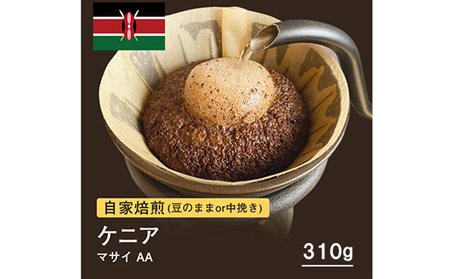 自家焙煎コーヒー！310g ケニア マサイ AA 珈琲 中挽き | 大阪府堺市