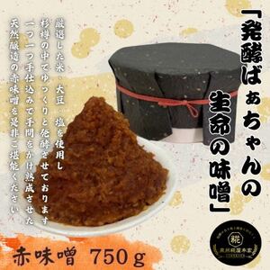 発酵ばぁちゃんの生命の味噌(赤)750g【配送不可地域：離島】【1575674】