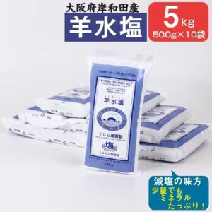 羊水塩 5kg (500g×10袋) セット 詰め合わせ 岸和田産 塩 食塩 泉州塩 ソルト ミネラル 調味料 調味料セット 大阪 大阪府 岸和田市